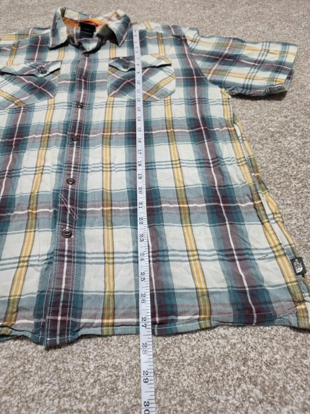 The North Face Men’s Multicolor Plaid Short Sleeve Button Up Shirt Size Large